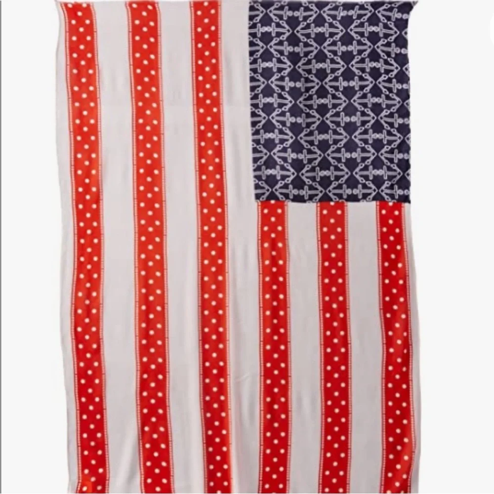 Sperry American Flag Scarf Nautical Red White Blue patriotic USA 🇺🇸 NWT - Picture 3 of 3